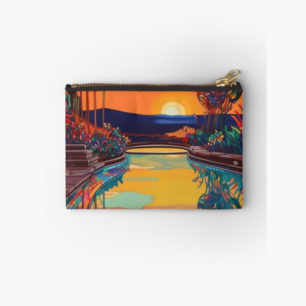 Item preview, Dreamy Poolside Sunset - Abstract Psychedelic Art Print designed and sold by OdysseyArtworks.
