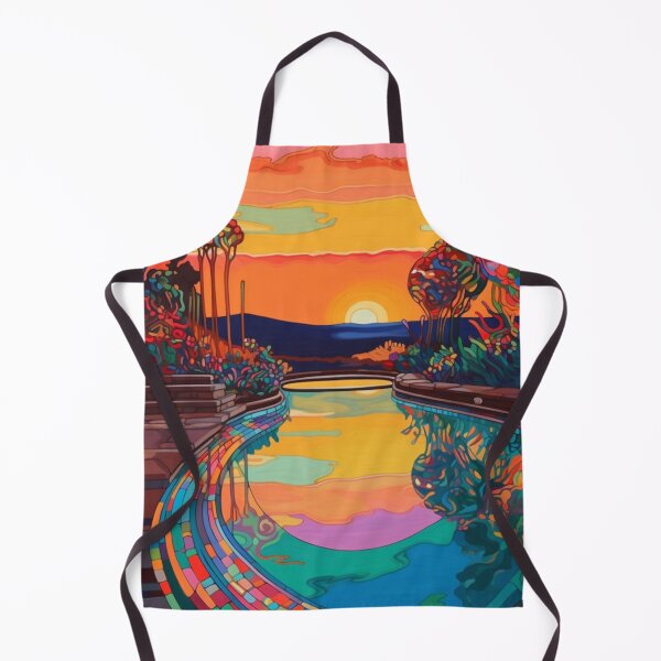 Artikelvorschau, Verträumter Sonnenuntergang am Pool - Abstrakter psychedelischer Kunstdruck entworfen und verkauft von OdysseyArtworks.