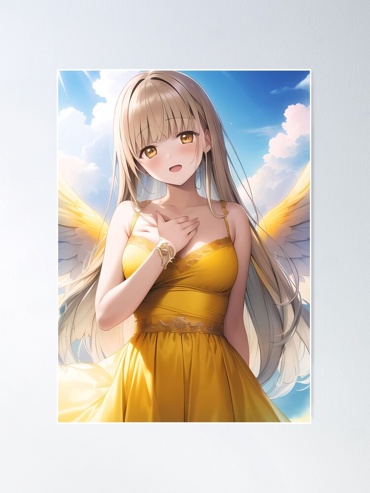 Anime girl angel - online puzzle