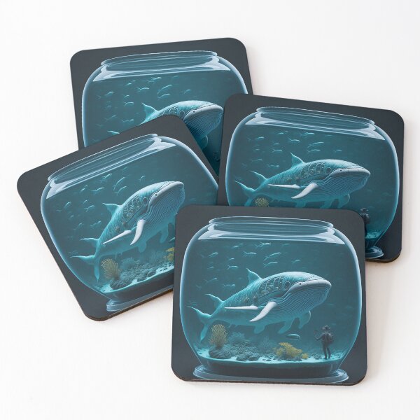 Item preview, Shark submarine in a glass tank designed and sold by WhimsyFinds.