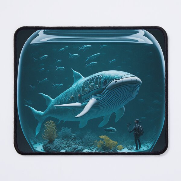 Item preview, Shark submarine in a glass tank designed and sold by WhimsyFinds.