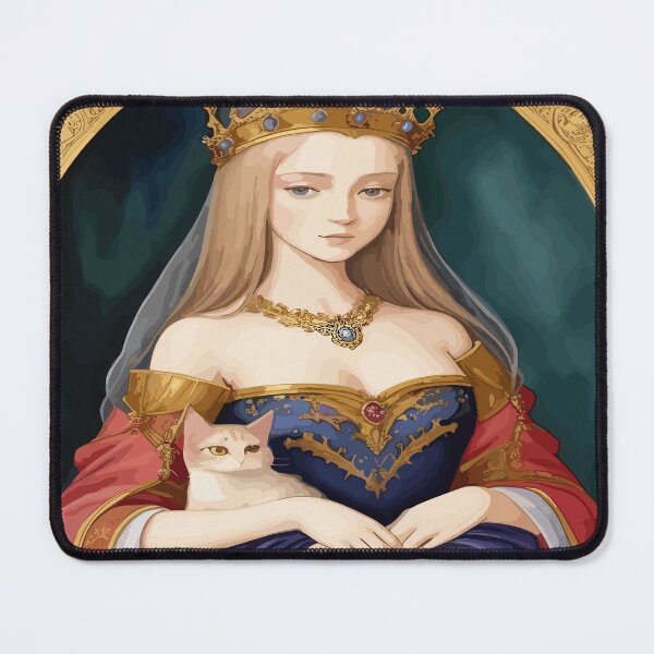 Item preview, Enchanting Portrayals of Royal Women with Cats: Adorn Your Space with Graceful Artwork designed and sold by Tamas Das.