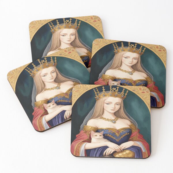 Item preview, Enchanting Portrayals of Royal Women with Cats: Adorn Your Space with Graceful Artwork designed and sold by Tamas Das.