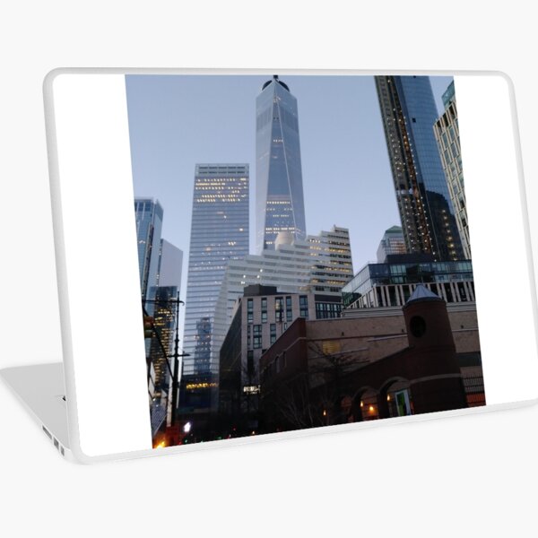 Street, City, Buildings, Photo, Day, Trees, New York, Manhattan, Brooklyn Laptop Skin