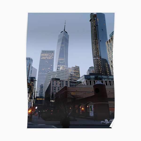 Street, City, Buildings, Photo, Day, Trees, New York, Manhattan, Brooklyn Poster