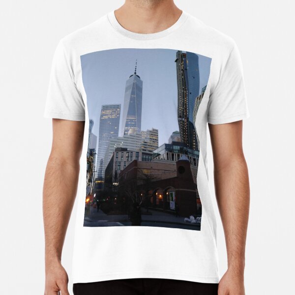 Street, City, Buildings, Photo, Day, Trees, New York, Manhattan, Brooklyn Premium T-Shirt