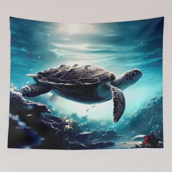 Item preview, Sea turtle on the reef digital art designed and sold by TomFrontierArt.