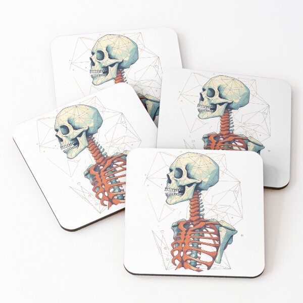 Item preview, Geometric Skeleton Skull - Unique design with mesmerizing aesthetics designed and sold by SketchyPedals.