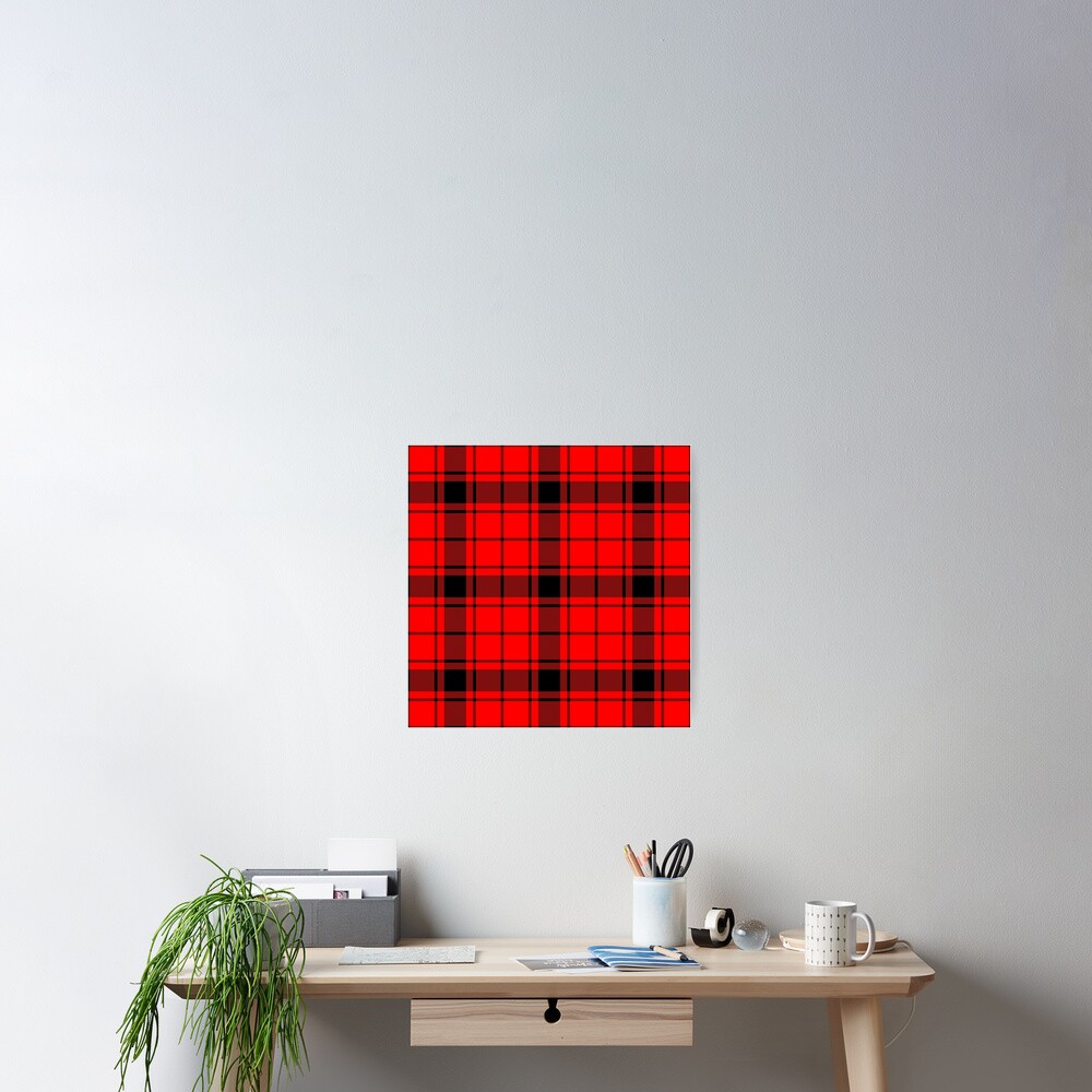 Menzies tartan black red check pattern decals for furniture