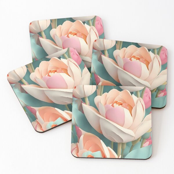 Item preview, Tulip blossoms in 3D: A detailed illustration designed and sold by byaz3.