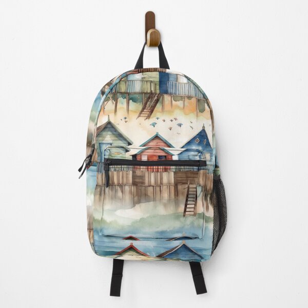 Item preview, Watercolor Beach Huts designed and sold by pinkal.