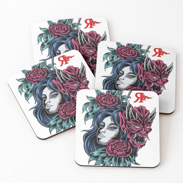 Item preview, ROGUE GIRL ONI MASK TATTOO ART designed and sold by Rogueclothes.