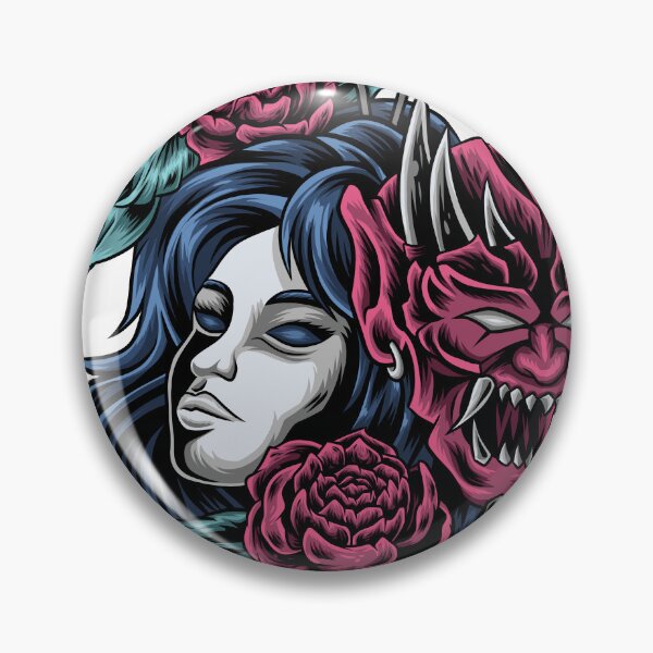 Item preview, ROGUE GIRL ONI MASK TATTOO ART designed and sold by Rogueclothes.