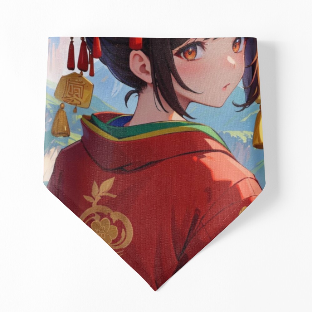 Anime girl in red kimono sticker, cherry blossoms, anime girl  portrait,Japanese traditional costume, anime fan art Sticker for Sale by  DeepikaSingh