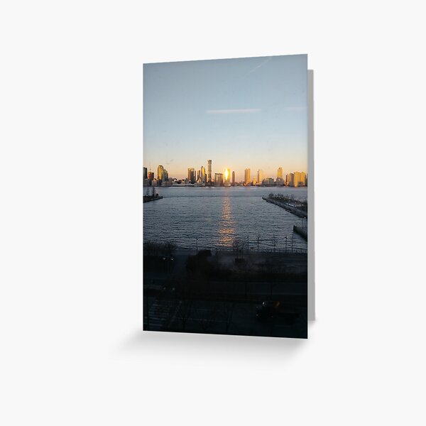 Street, City, Buildings, Photo, Day, Trees, New York, Manhattan, Brooklyn Greeting Card