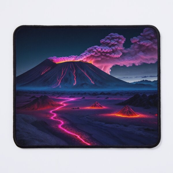 Item preview, Volcanic Ash Landscape with an Active Volcano and Multiple Steam Vents, Ai Generated Art designed and sold by AiGens.