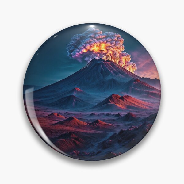 Item preview, Volcanic Ash Landscape with a Towering Volcanic Mountain and Steam Vents Dotting the Landscape, Ai Generated Art designed and sold by AiGens.