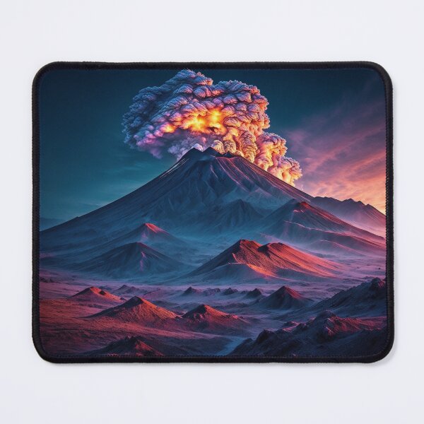 Item preview, Volcanic Ash Landscape with a Towering Volcanic Mountain and Steam Vents Dotting the Landscape, Ai Generated Art designed and sold by AiGens.