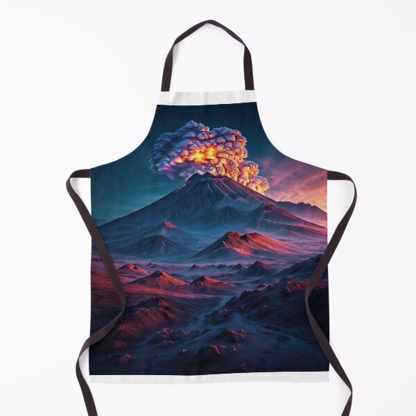 Item preview, Volcanic Ash Landscape with a Towering Volcanic Mountain and Steam Vents Dotting the Landscape, Ai Generated Art designed and sold by AiGens.