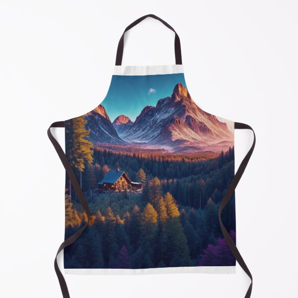 Item preview, Forested Mountain Landscapes with Cozy Cabins, Ai Generated Art designed and sold by AiGens.