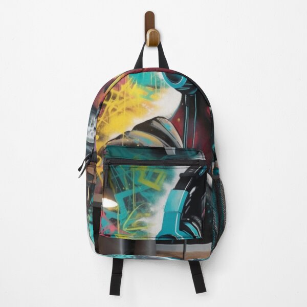 Item preview, Headphone Teen, Colorful Graffiti Wall Art Painting of Urban Young Male wearing Headphones Street Creative Style black Male Art designed and sold by ColorXpo.