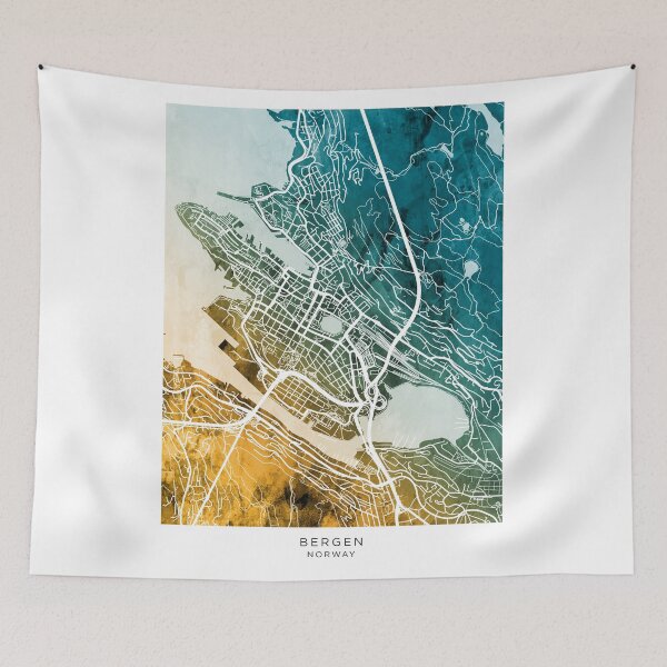 Item preview, Bergen Norway City Map designed and sold by ArtPrints.