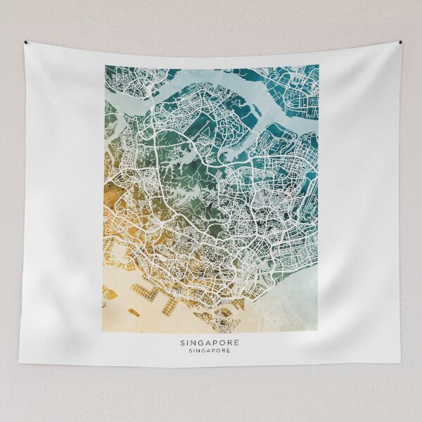 Item preview, Singapore City Map designed and sold by ArtPrints.
