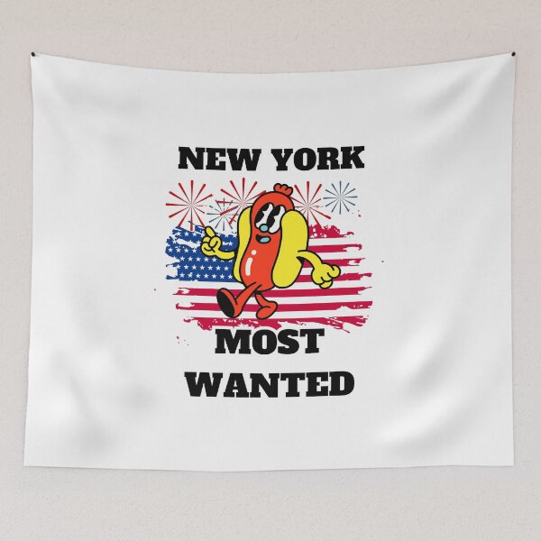 Item preview, NEW YORK Most Wanted Funny Wiener, 4th Of July designed and sold by ShopULove.