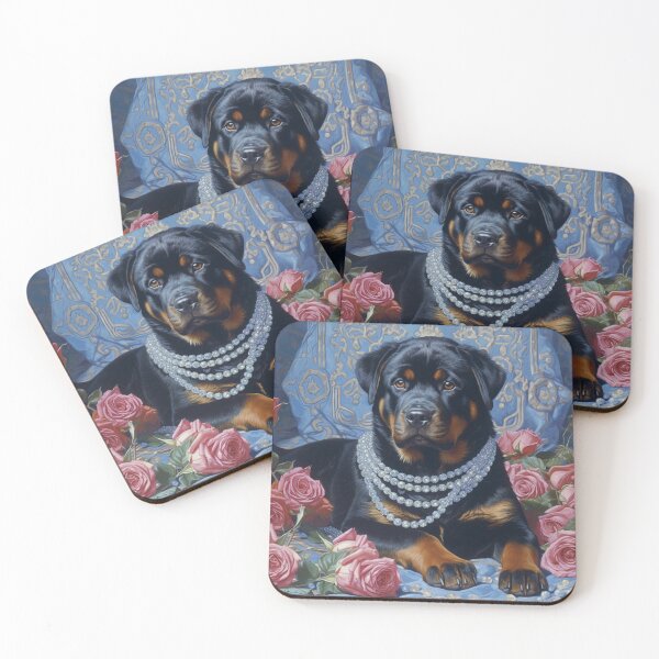 Item preview, Rottweiler with pearls designed and sold by Nocturne  Paws.