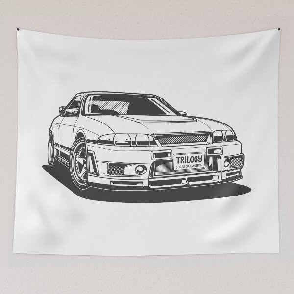 Item preview, Black And White Nissan Skyline GT-R 33 designed and sold by TrilogyMerch.