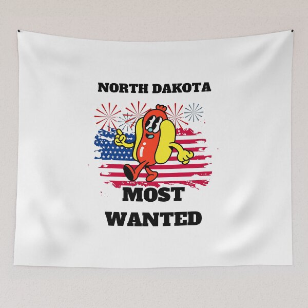 Item preview, NORTH DAKOTA Most Wanted Funny Wiener, 4th Of July designed and sold by ShopULove.