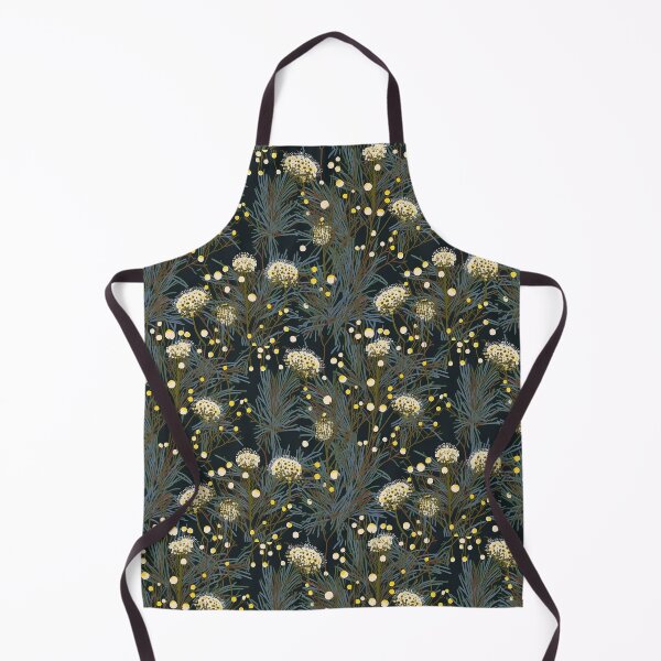 Item preview, Beautiful Native Australian wallpaper for bookcovers and homewares. Dense branches of eucalypt leaves with wattle buds and blossoms on dark background 3 designed and sold by NatTex.