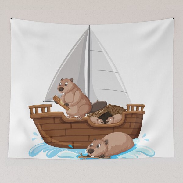 Item preview, Beavers on a Ship designed and sold by SceneryStudio.