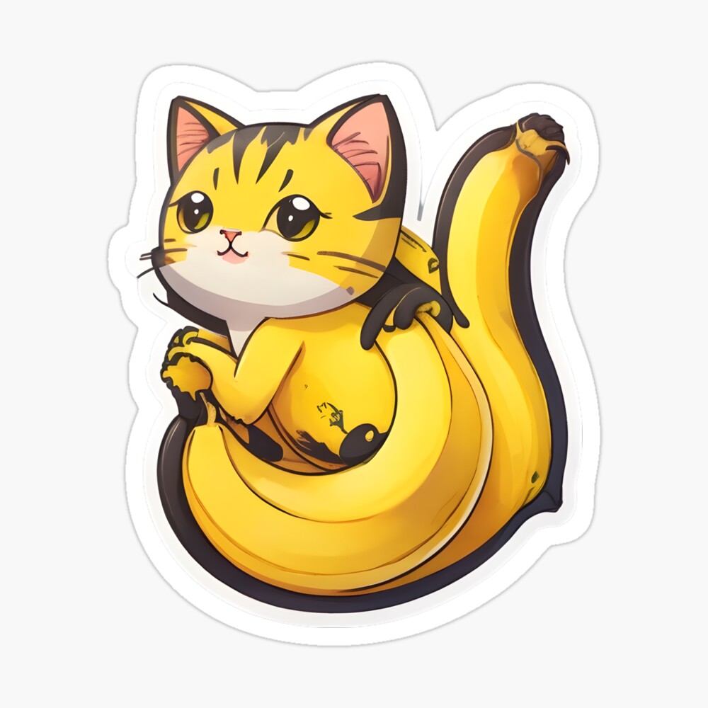 Crying Banana Cat  Pin for Sale by sticker-house