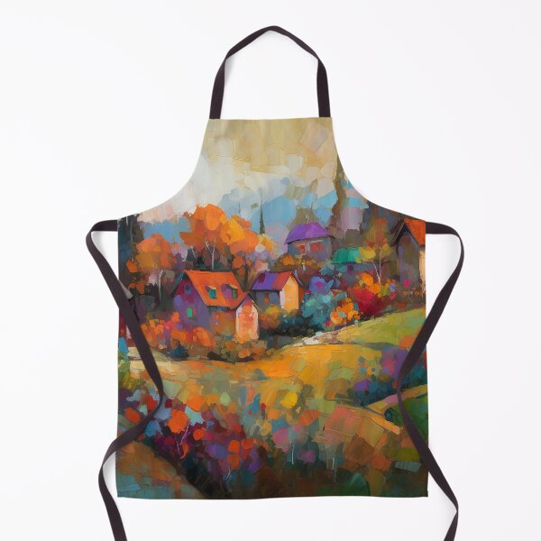 Item preview, Countryside village at sunset designed and sold by Red Witch Art.