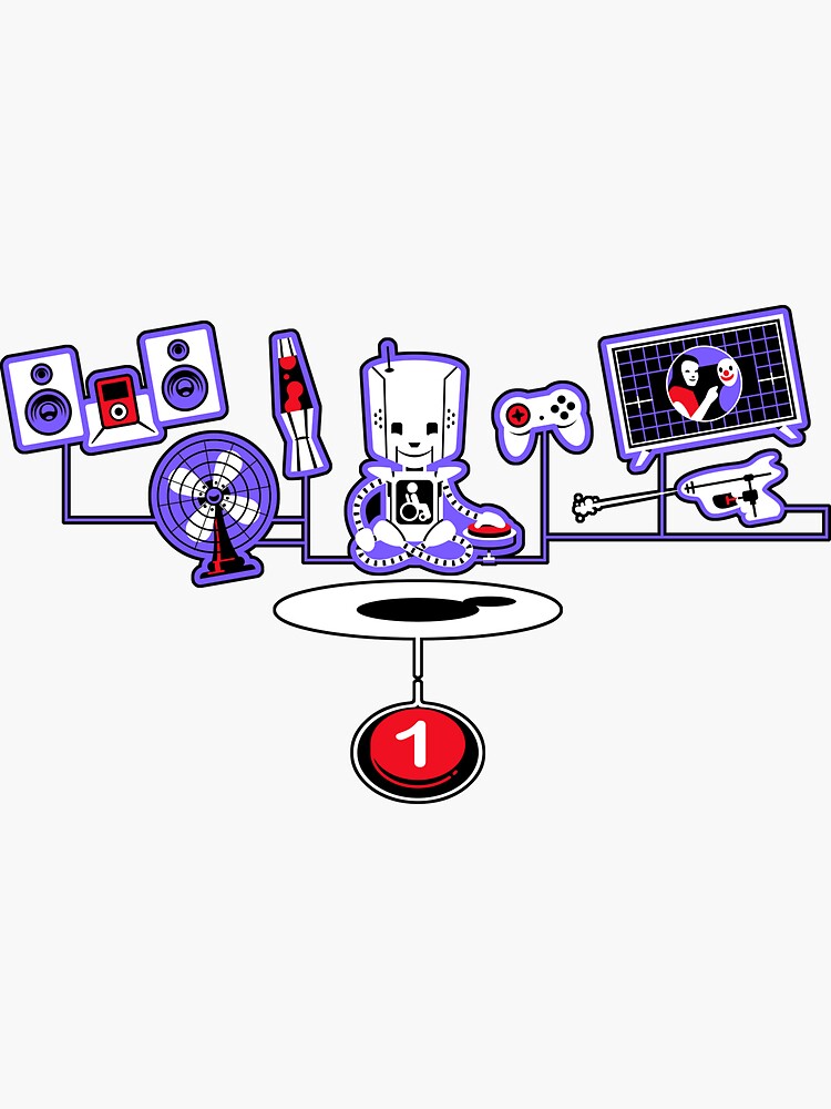 Thumbnail 3 of 3, Sticker, Zen One Switch Robot designed and sold by OneSwitch.