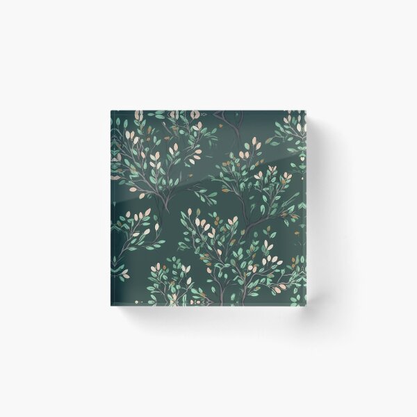 Item preview, Beautiful Native Australian wallpaper for bookcovers and homewares. Tea tree branches and flowers with twisted trunks on a dark background 8 designed and sold by NatTex.