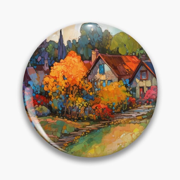 Item preview, Countryside village at sunset 1 designed and sold by Red Witch Art.