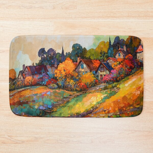 Item preview, Countryside village at sunset 1 designed and sold by Red Witch Art.