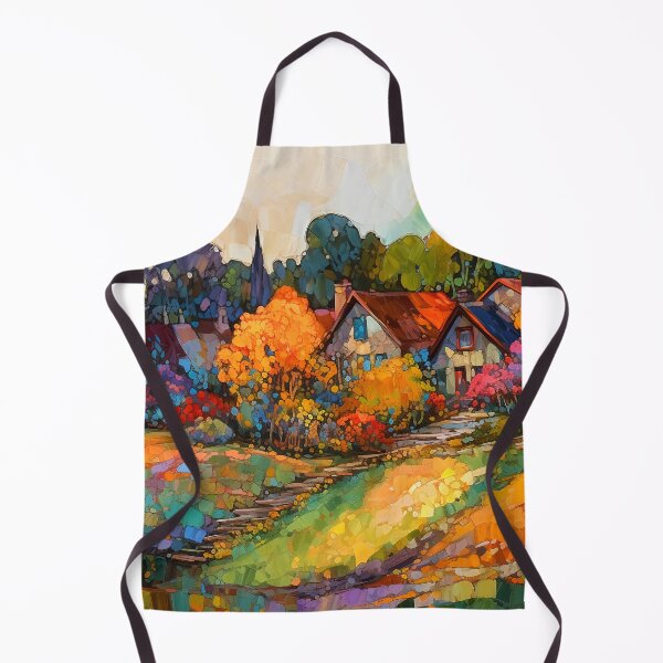 Item preview, Countryside village at sunset 1 designed and sold by Red Witch Art.