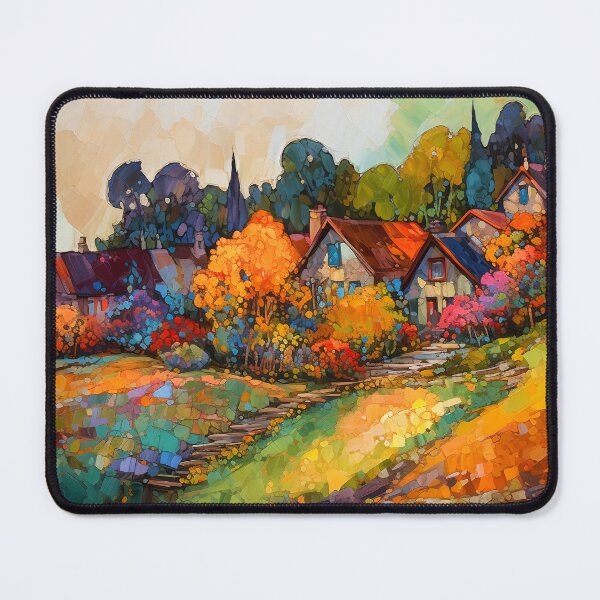 Item preview, Countryside village at sunset 1 designed and sold by Red Witch Art.