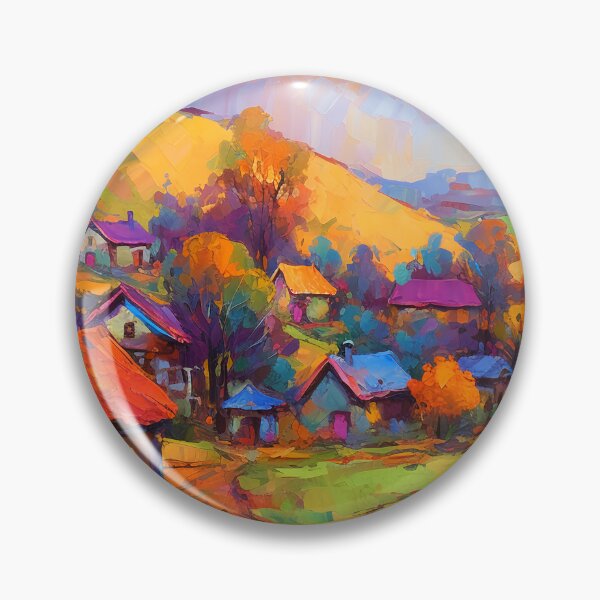 Item preview, Countryside village at sunset 2 designed and sold by Red Witch Art.