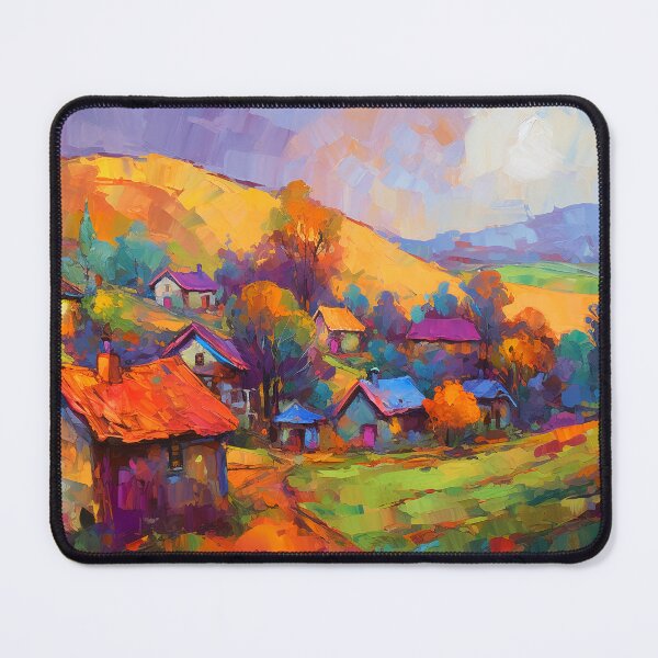 Item preview, Countryside village at sunset 2 designed and sold by Red Witch Art.