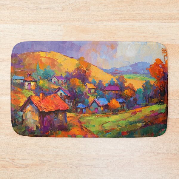 Item preview, Countryside village at sunset 2 designed and sold by Red Witch Art.