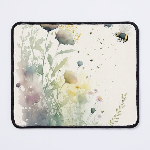 Item preview, Nature's Harmony: Watercolor Floral and Bee Illustrations designed and sold by ReiraNogami.