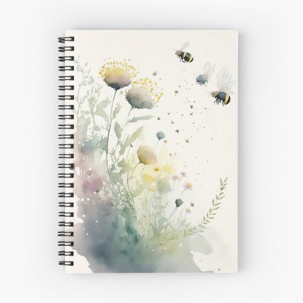 Item preview, Nature's Harmony: Watercolor Floral and Bee Illustrations designed and sold by ReiraNogami.