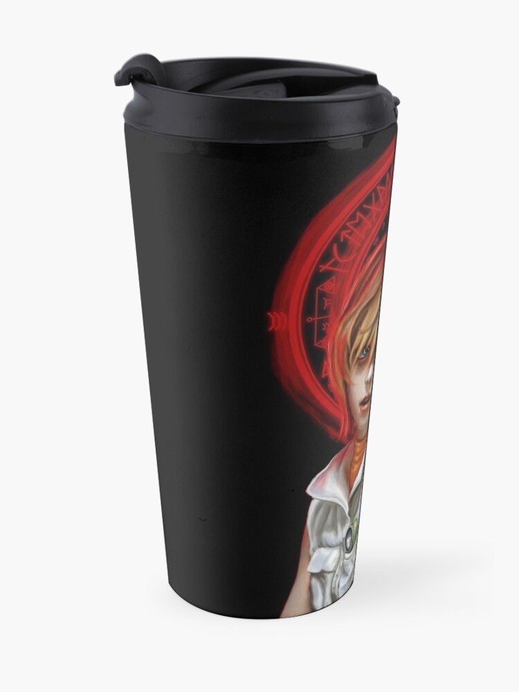 Alternate view of Our Lady of Chaotic Justice Travel Mug