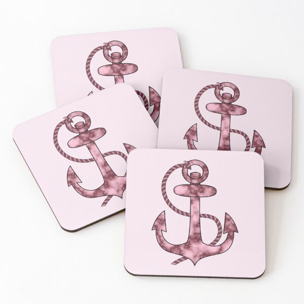Item preview, Maroon Marble Anchor Nautical Design designed and sold by Isma Saleem.