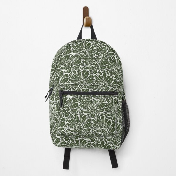 Item preview, Floral backgrounds Dimensional Dahlias Collection in dark green designed and sold by OByD.
