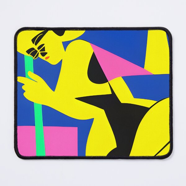 Item preview, Neon Matisse style pole dancing lady, contemporary abstract art design designed and sold by mahercara.